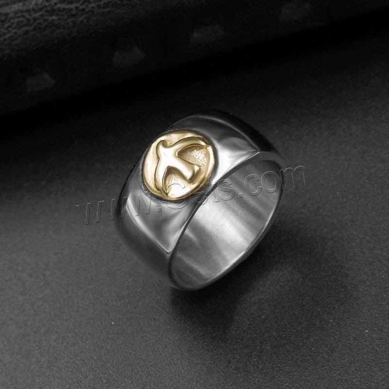 Titan Stahl Fingerring, Titanstahl, plattiert, unisex & verschiedene Größen vorhanden, verkauft von PC