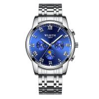 WLISH® Men Jewelry Watch, alliage de zinc, avec verre & acier inoxydable, mouvement chinoise, Placage, Résistant à l’eau de vie & pour homme & lumineux, plus de couleurs à choisir, 41mm Environ 8.6 pouce, Vendu par PC