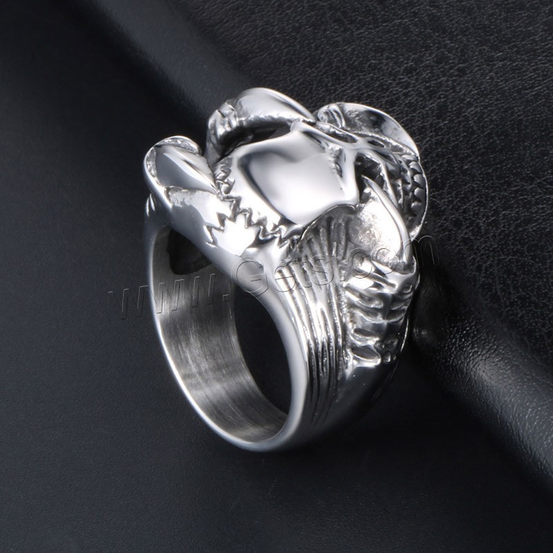 Titan Stahl Fingerring, Titanstahl, Schädel, unisex & verschiedene Größen vorhanden & Schwärzen, verkauft von PC