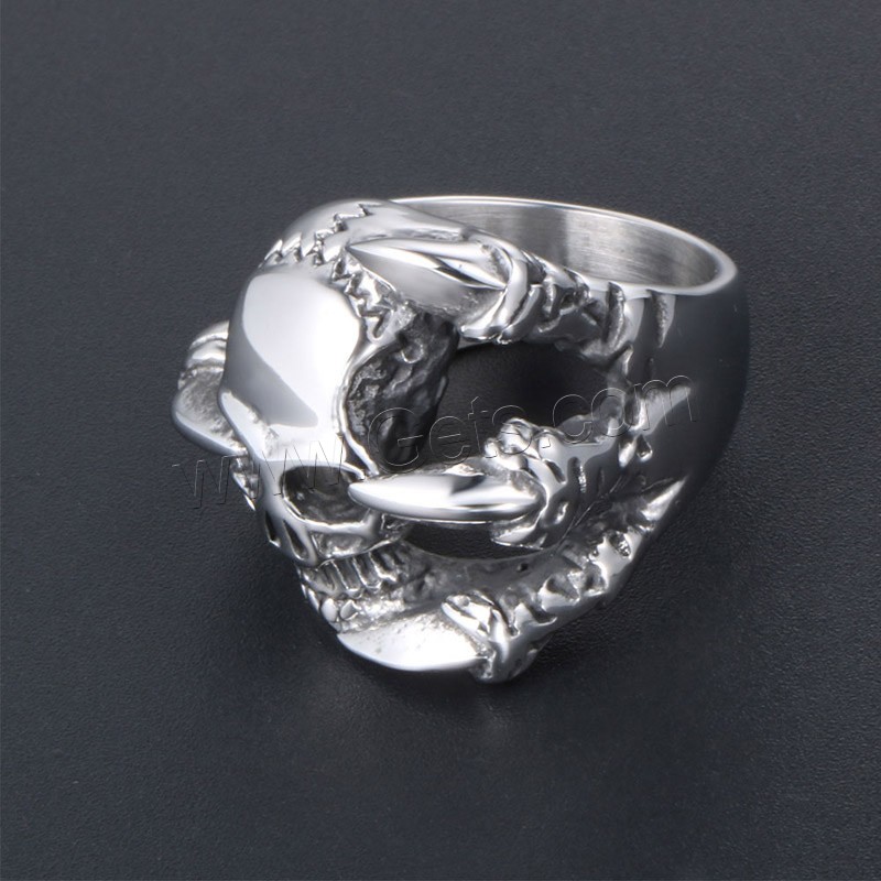 Titan Stahl Fingerring, Titanstahl, Schädel, unisex & verschiedene Größen vorhanden & Schwärzen, verkauft von PC