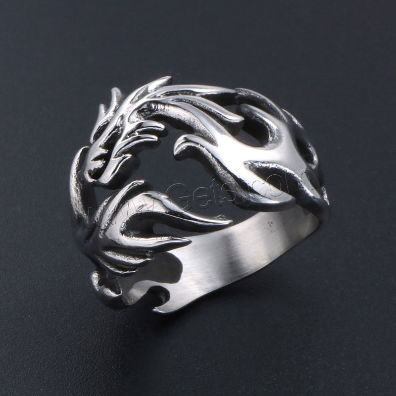 Titanium Steel Finger Ring, Unisex & different size for choice & blacken, Sold By PC