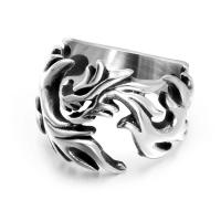 Titanium Steel Finger Ring, Unisex & blacken 