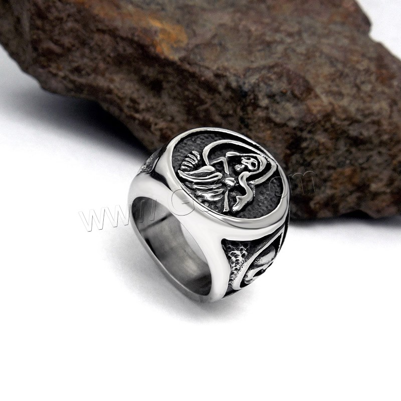 Titan Stahl Fingerring, Titanstahl, unisex & verschiedene Größen vorhanden & Schwärzen, verkauft von PC