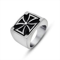 Titanium Steel Finger Ring, Unisex & blacken 