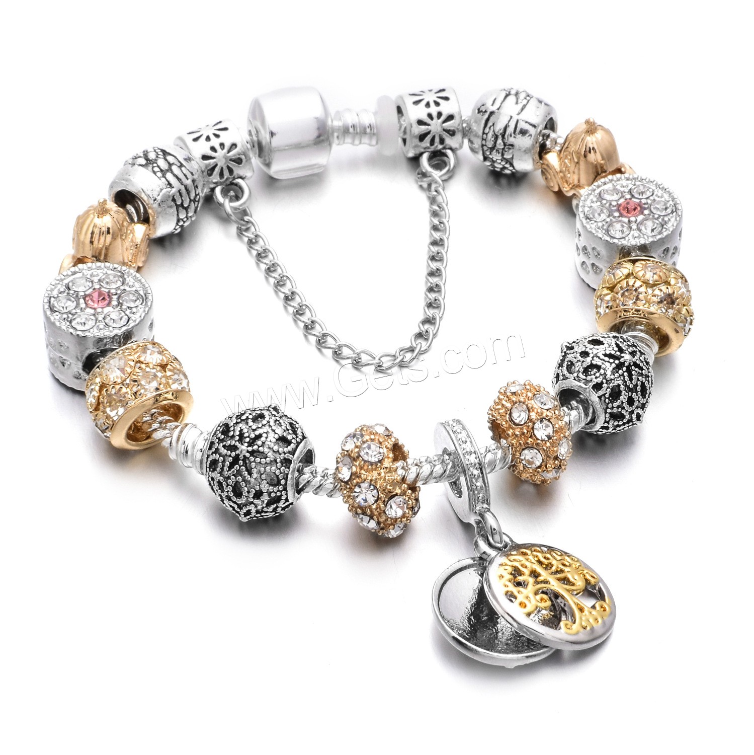 European Match Cristal Bracelets, alliage de zinc, Placage, longueur différente pour le choix & pour femme & avec strass, Longueur:Environ 7-8.2 pouce, Vendu par brin