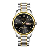 WLISH® Men Jewelry Watch, alliage de zinc, avec verre & acier inoxydable, mouvement chinoise, Placage, Résistant à l’eau de vie & pour homme & lumineux & avec strass, plus de couleurs à choisir, 41mm Environ 8.6 pouce, Vendu par PC