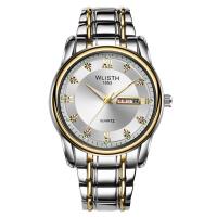 WLISH® Men Jewelry Watch, alliage de zinc, avec verre & acier inoxydable, mouvement chinoise, Placage, Résistant à l’eau de vie & pour homme & lumineux, plus de couleurs à choisir, 40mm Environ 7.8 pouce, Vendu par PC