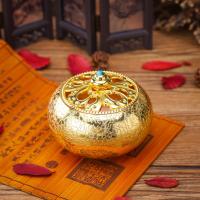 Zinc Alloy Incense Burner, gold color plated, durable 