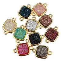 黄銅チャーム コネクター, 銅, とともに 樹脂, スクエアー, 純正ゴールド, 1/1 ループ, 無色 穴:約 1mm, 売り手 パソコン