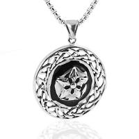 Pendentifs en titane, Acier titane, Pentagram, noircir, 38mm Environ 2-4mm, Vendu par PC