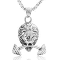 Pendentifs en titane, Acier titane, lion, noircir Environ 2-4mm, Vendu par PC