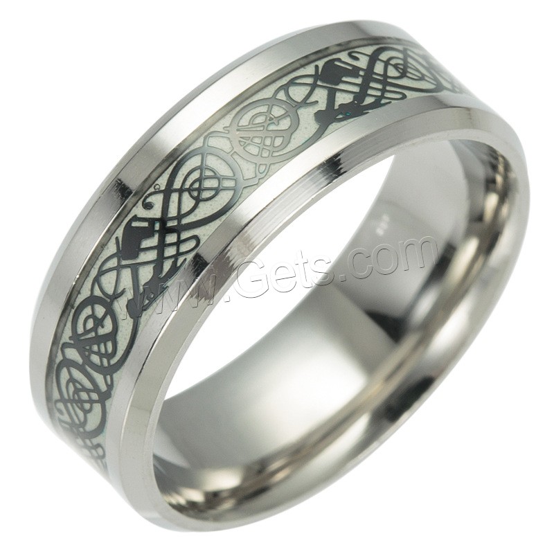 Titanium Steel Finger Ring, plated, Unisex & different size for choice & luminated, more colors for choice, Sold By PC