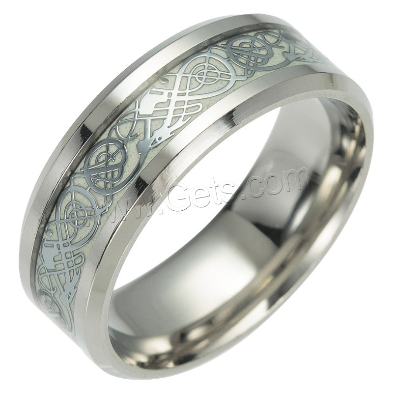 Titanium Steel Finger Ring, plated, Unisex & different size for choice & luminated, more colors for choice, Sold By PC