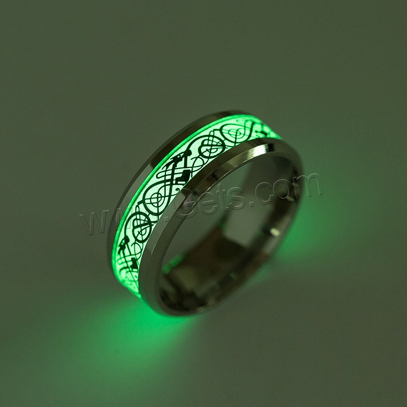 Titanium Steel Finger Ring, plated, Unisex & different size for choice & luminated, more colors for choice, Sold By PC