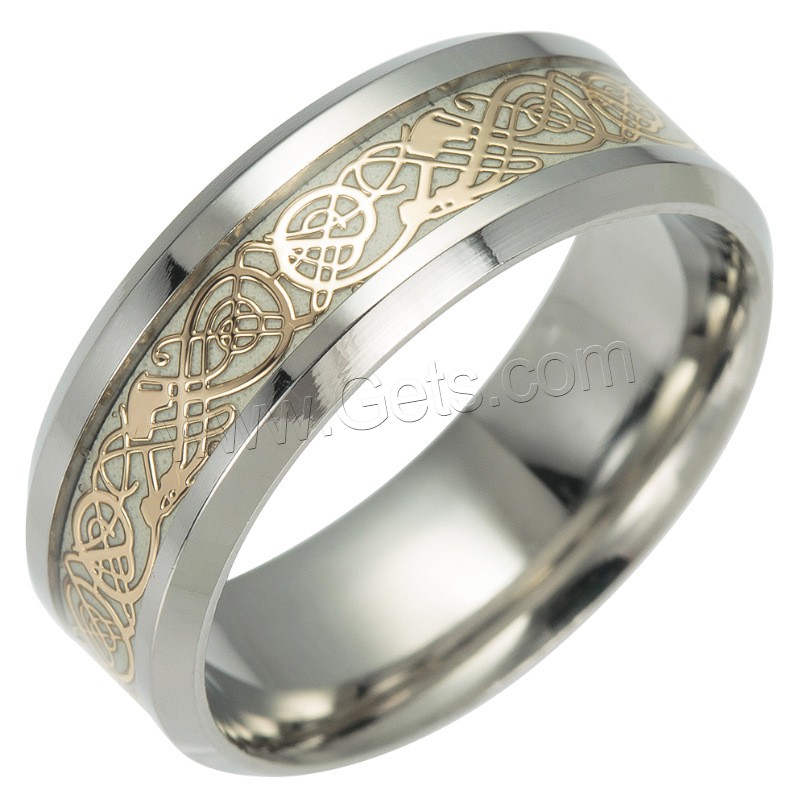 Titanium Steel Finger Ring, plated, Unisex & different size for choice & luminated, more colors for choice, Sold By PC