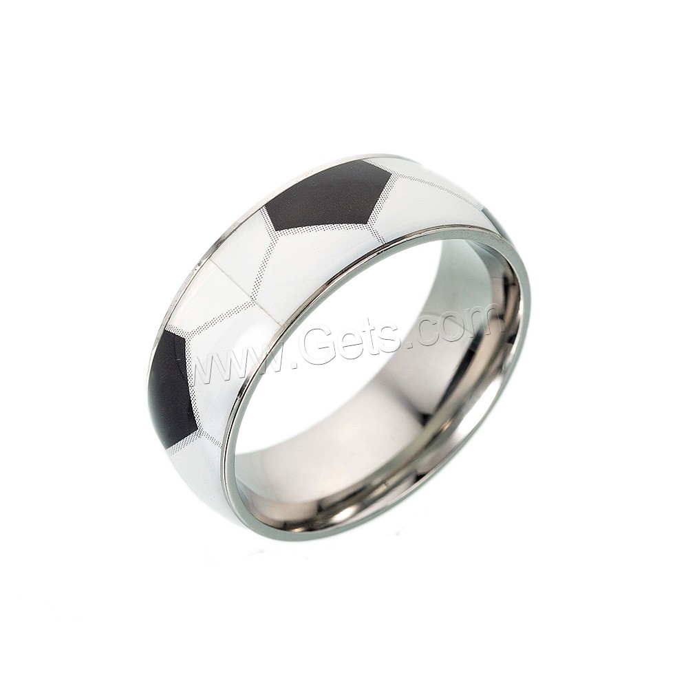 Titanium Steel Finger Ring, plated, Unisex & different size for choice & different designs for choice & epoxy gel, Sold By PC