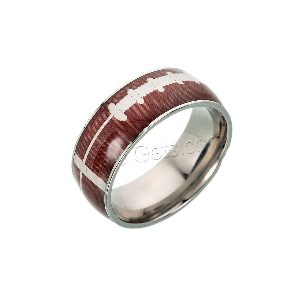 Titanium Steel Finger Ring, plated, Unisex & different size for choice & different designs for choice & epoxy gel, Sold By PC