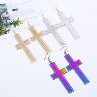 Zinc Alloy Drop Earring, Cross, plated, for woman 