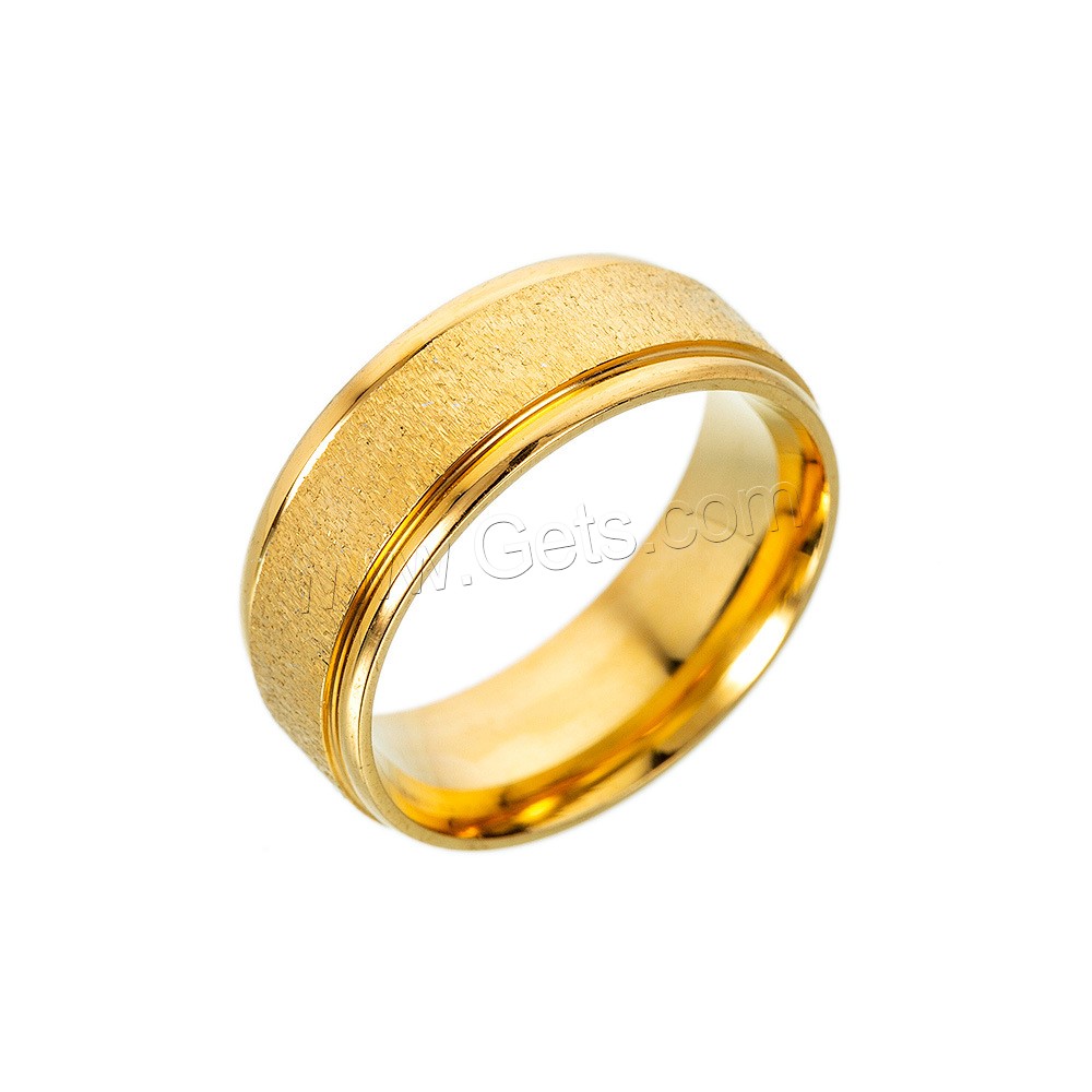 Bague en acier inoxydable, Placage de couleur d'or, unisexe & normes différentes pour le choix, Vendu par PC