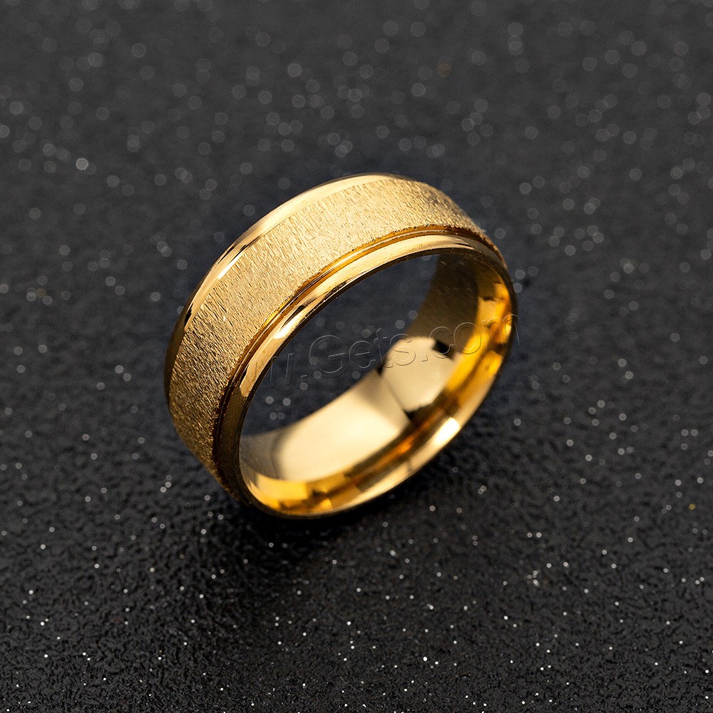 Bague en acier inoxydable, Placage de couleur d'or, unisexe & normes différentes pour le choix, Vendu par PC