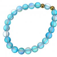 Bracelets de agate, avec acier inoxydable, Placage de couleur d'or, pour femme, 8mm Environ 7 pouce, Vendu par brin