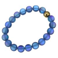 Bracelets de agate, avec acier inoxydable, Placage de couleur d'or, pour femme & givré, 10mm Environ 8 pouce, Vendu par brin