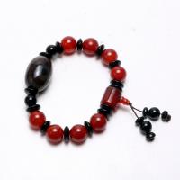 Bracelets de agate, avec corde en nylon, unisexe, 4mm Environ 11 pouce, Vendu par brin