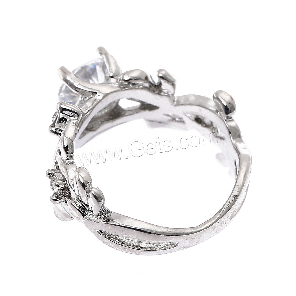 Anneau de diamant d'alliage de zinc sans nickel, avec zircon cubique, Placage, normes différentes pour le choix & pour femme & avec strass, plus de couleurs à choisir, Vendu par PC