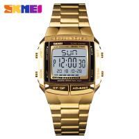 SKmei® Reloj para hombre, acero inoxidable, con dial de aleación de cinc & Vidrio, movimiento chino, chapado, impermeable & luminoso, más colores para la opción, 35x43x12mm, Vendido por UD