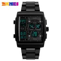 SKmei® Men Jewelry Watch, PU Rubber, with Resin, Chinese movement, Square, waterproof & luminated 