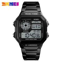 Montre à bijoux pour homme SKmei®, acier inoxydable, avec résine & plastique ABS, mouvement japonais, cadre, Placage, imperméable & lumineux, plus de couleurs à choisir Vendu par PC