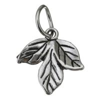 Pendentifs feuilles en alliage de zinc , Plaqué de couleur d'argent Environ 8mm, Vendu par PC