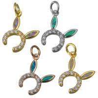 Cubic Zirconia Micro Pave Brass Pendant, with Opal, plated, micro pave cubic zirconia Approx 4mm 