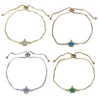 Brass Bracelets, with Opal, Crown, plated, adjustable & box chain & for woman 1mm Approx 6-9 Inch 