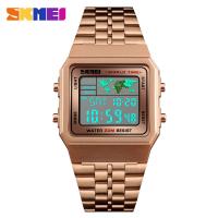 Montre à bijoux pour homme SKmei®, acier inoxydable, avec verre & plastique ABS, mouvement japonais, Placage, lumineux, plus de couleurs à choisir Vendu par PC