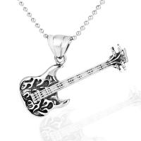 Pendentifs en titane, Acier titane, guitare, noircir Environ 2-5mm, Vendu par PC