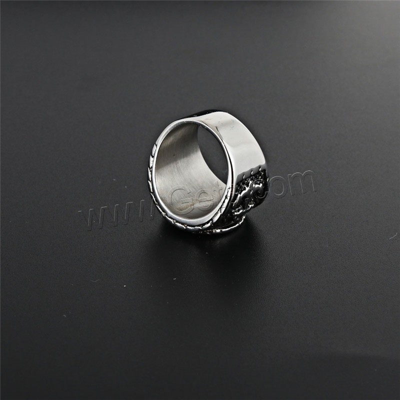 Acier titane bague, normes différentes pour le choix & pour homme & noircir, 19mm, Vendu par PC