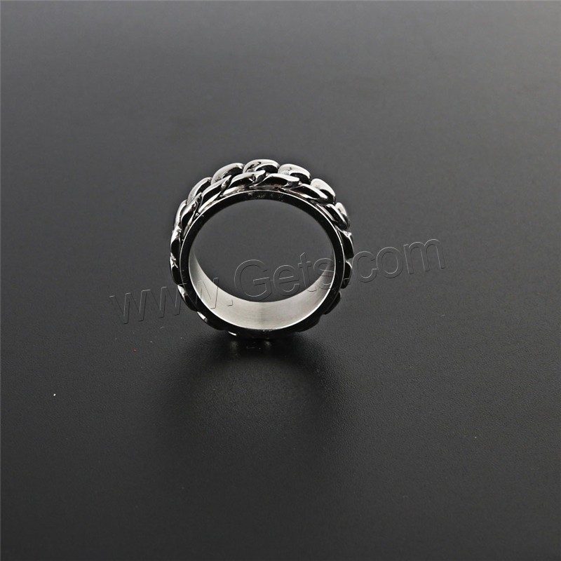 Titanium Steel Finger Ring, rotatable & different size for choice & for man & blacken, 8mm, Sold By PC