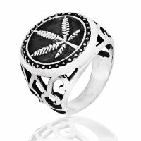 Acier titane bague, Feuille d'érable, Placage, normes différentes pour le choix & pour homme & noircir, plus de couleurs à choisir, 21mm, Vendu par PC