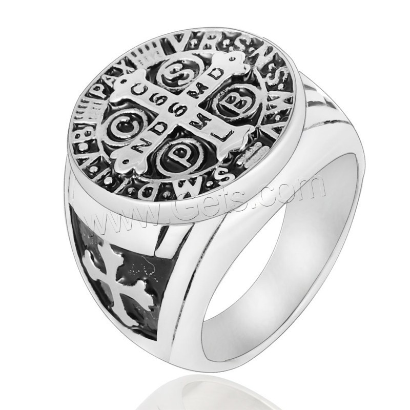 Acier titane bague, croix, Placage, normes différentes pour le choix & pour homme & noircir, plus de couleurs à choisir, 20mm, Vendu par PC