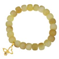 Bijoux Bracelet en plastique, acier inoxydable, avec Plastique, papillon, Placage de couleur d'or, pour femme & avec strass, Jaune  Environ 7 pouce, Vendu par brin