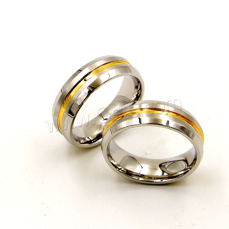 Acier titane bague, Placage, normes différentes pour le choix & pour homme & deux tons, 8mm, Vendu par PC