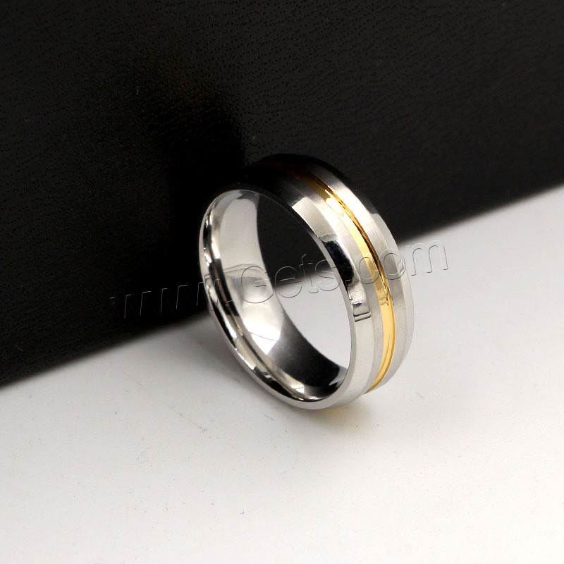 Acier titane bague, Placage, normes différentes pour le choix & pour homme & deux tons, 8mm, Vendu par PC