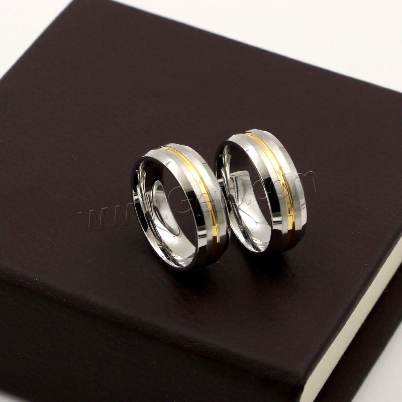 Acier titane bague, Placage, normes différentes pour le choix & pour homme & deux tons, 8mm, Vendu par PC