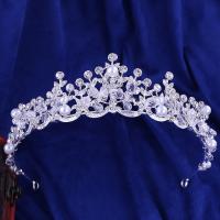 Bridal Tiaras, Zinc Alloy, with Crystal, plated, for woman & with plastic pearl & with rhinestone 