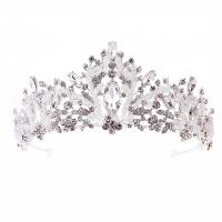 Bridal Tiaras, Zinc Alloy, with Crystal, platinum color plated, for woman & with rhinestone 