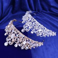 Bridal Tiaras, Zinc Alloy, with Crystal, plated, for woman & with rhinestone 