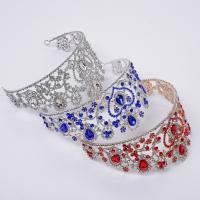 Bridal Tiaras, Zinc Alloy, platinum color plated, for woman & with rhinestone 