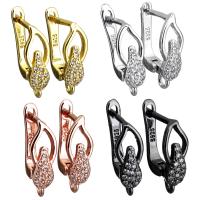 Brass Lever Back Earring, plated, with loop & micro pave cubic zirconia Approx 1.5mm 