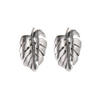 Pendientes de Perno de Aleación de Zinc, Hoja, chapado, para mujer, más colores para la opción, 7x8mm, Vendido por Par